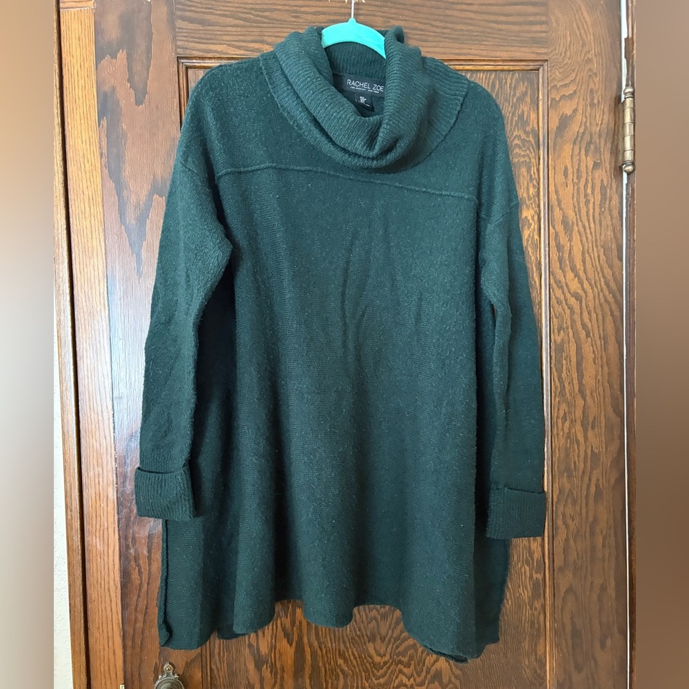 Rachel Zoe Oversized Cowl Neck Tunic Sweater – Forest Green – Size S